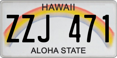 HI license plate ZZJ471