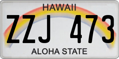 HI license plate ZZJ473