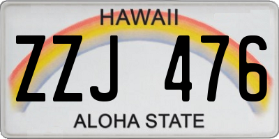 HI license plate ZZJ476