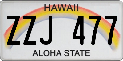 HI license plate ZZJ477