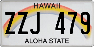 HI license plate ZZJ479