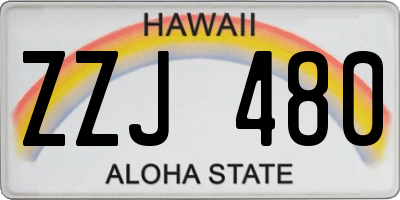 HI license plate ZZJ480