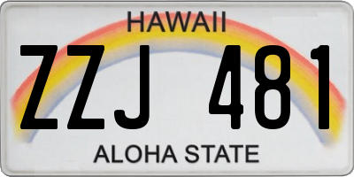 HI license plate ZZJ481