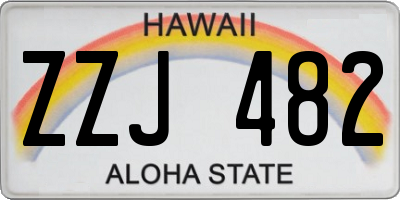 HI license plate ZZJ482