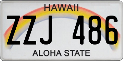 HI license plate ZZJ486