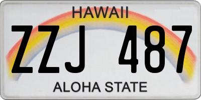 HI license plate ZZJ487