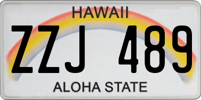 HI license plate ZZJ489