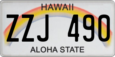 HI license plate ZZJ490