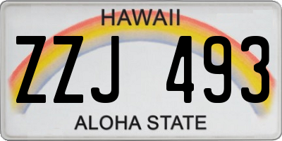 HI license plate ZZJ493