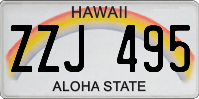 HI license plate ZZJ495