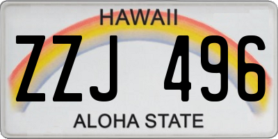 HI license plate ZZJ496