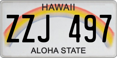 HI license plate ZZJ497