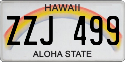 HI license plate ZZJ499