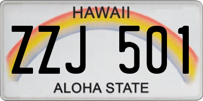 HI license plate ZZJ501