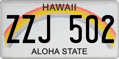 HI license plate ZZJ502