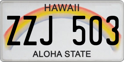 HI license plate ZZJ503