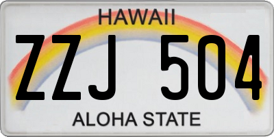 HI license plate ZZJ504