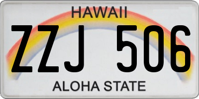 HI license plate ZZJ506