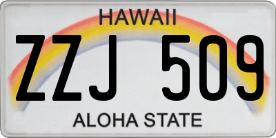 HI license plate ZZJ509