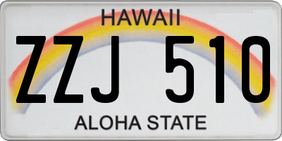 HI license plate ZZJ510