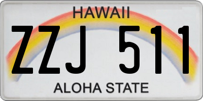 HI license plate ZZJ511