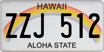 HI license plate ZZJ512