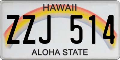 HI license plate ZZJ514