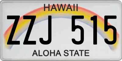 HI license plate ZZJ515