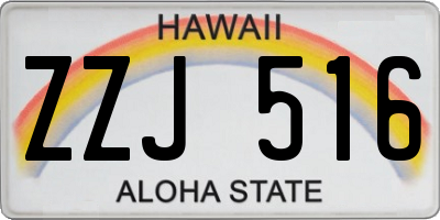 HI license plate ZZJ516