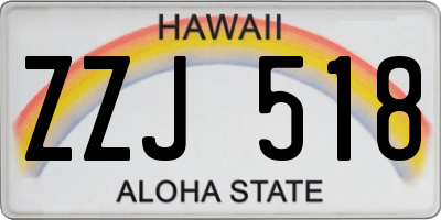 HI license plate ZZJ518