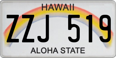 HI license plate ZZJ519