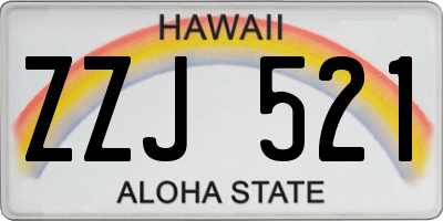 HI license plate ZZJ521