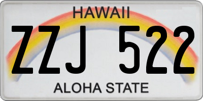 HI license plate ZZJ522