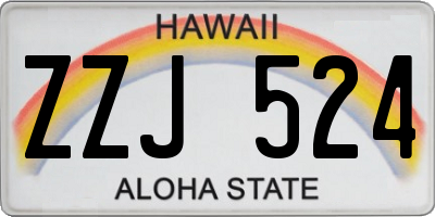 HI license plate ZZJ524