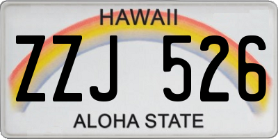 HI license plate ZZJ526