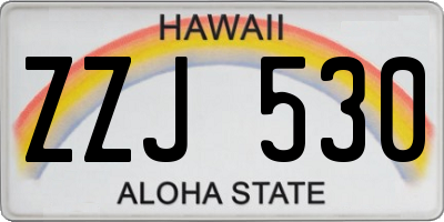 HI license plate ZZJ530