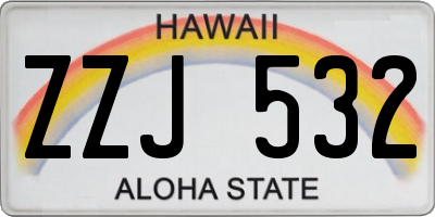 HI license plate ZZJ532