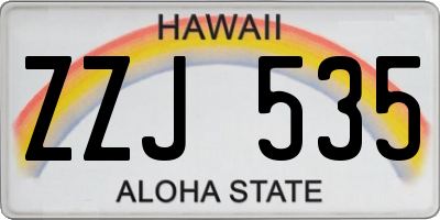 HI license plate ZZJ535