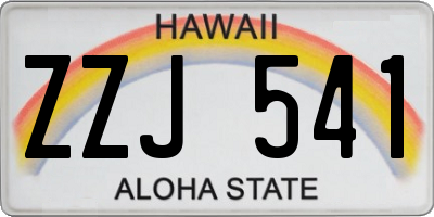 HI license plate ZZJ541