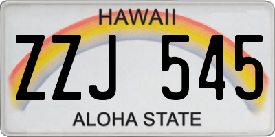 HI license plate ZZJ545