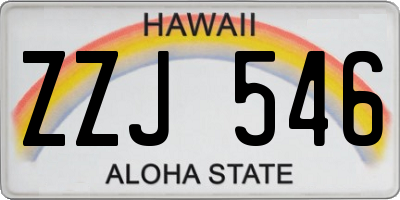 HI license plate ZZJ546