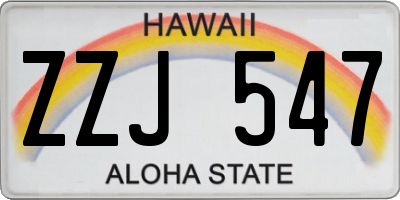 HI license plate ZZJ547