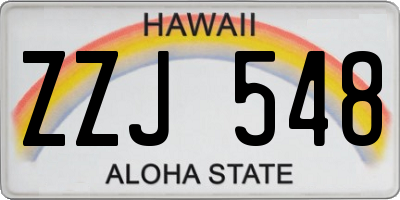 HI license plate ZZJ548