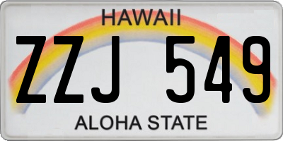 HI license plate ZZJ549