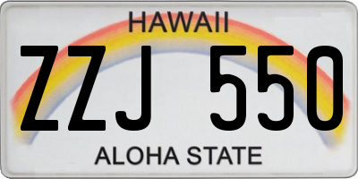 HI license plate ZZJ550