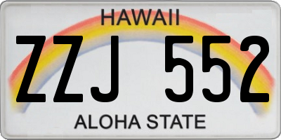 HI license plate ZZJ552