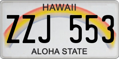 HI license plate ZZJ553