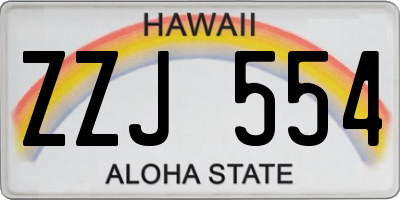 HI license plate ZZJ554