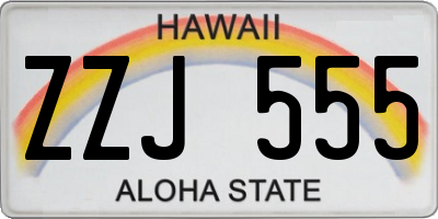 HI license plate ZZJ555