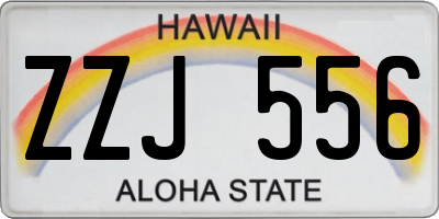 HI license plate ZZJ556